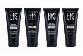 Mixed Chicks His Mix Men's Quad Pack, Clarifying Shampoo, Daily Conditioner, Leave-in Conditioner, Styling Gel, 6 fl.oz. each