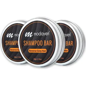 modayeri alverite yeni moda Reverse Grey Hair Bar Shampoo for Gray White Hair Moisturizer for Women and Men, 6.45 Oz (Pack of 3)
