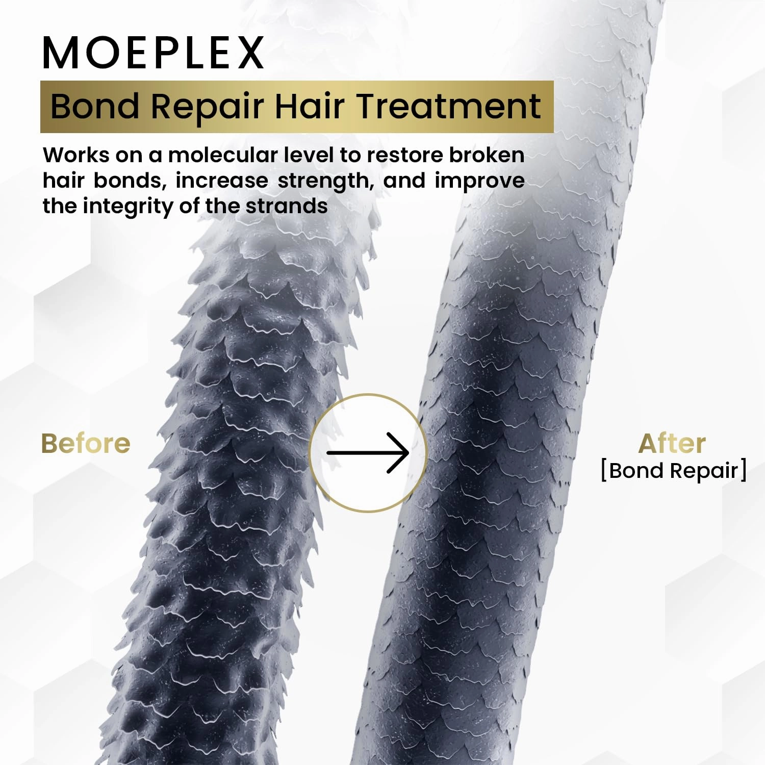 MOEHAIR Moeplex Bond | Hair Bonding Treatment | Color Additive | Deeply Moisturizes, Repairs Damaged Hair | With Sericin, Linseed and Pro-Vitamin B5 (16 Fl. Oz)