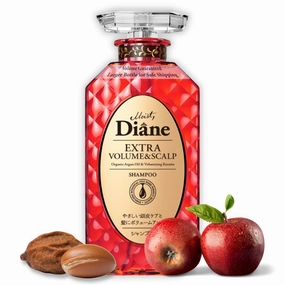 Moist Diane Hair Fall Shampoo for Fine Hair & Itchy Scalp, Natural Keratin Shampoo for Women & Men by Argan Oil, Biotin & Plum Oil from Japan, Silicone & Paraben Free, EXTRA VOLUME & SCALP 15.2 Fl Oz