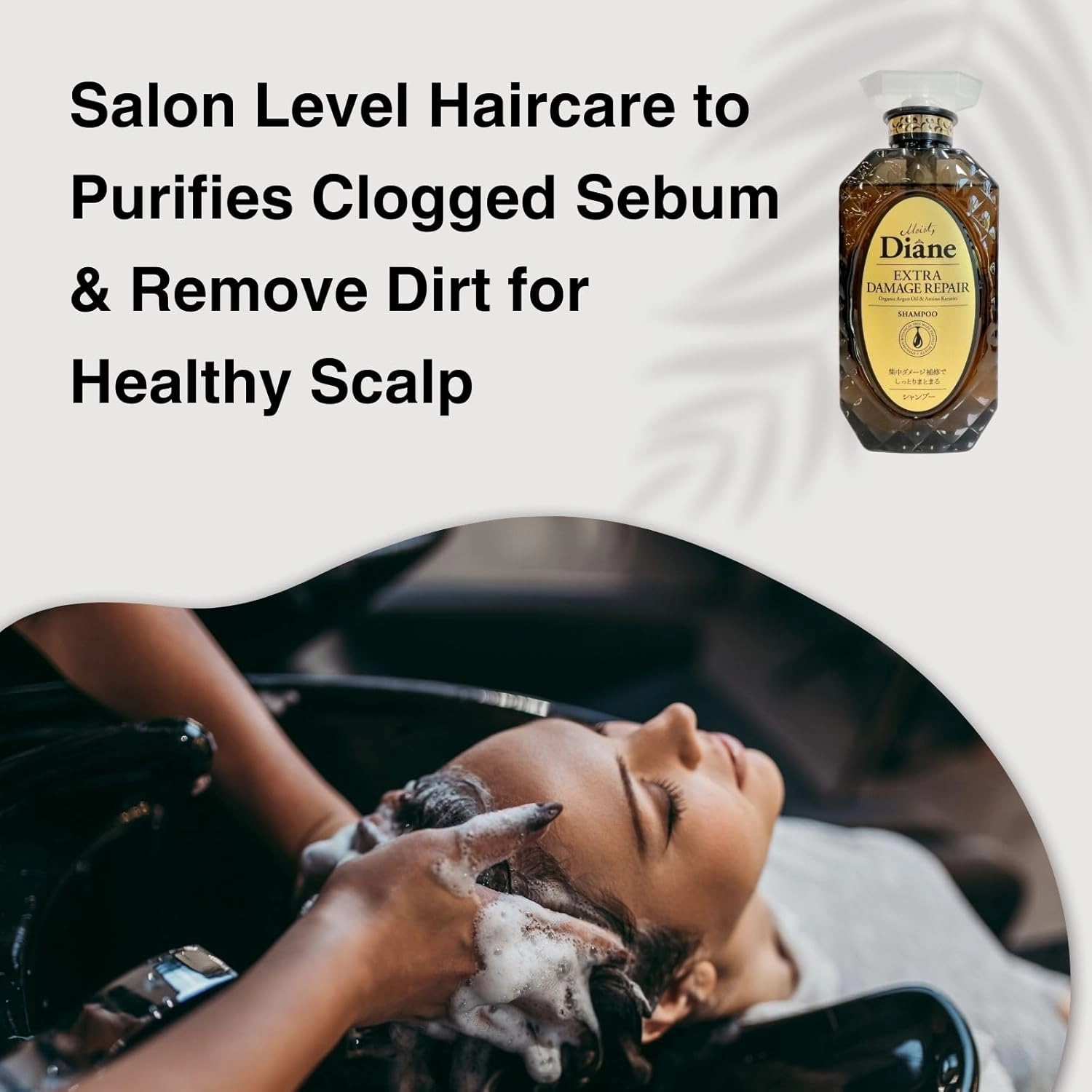 Moist Diane Sulfate Free Shampoo for Damaged & Color-Treated Hair, Natural Keratin Shampoo for Women & Men with Organic Argan Oil & Collagen from Japan, Silicone Free, DAMAGE REPAIR 15.2 Fl Oz, 3EA