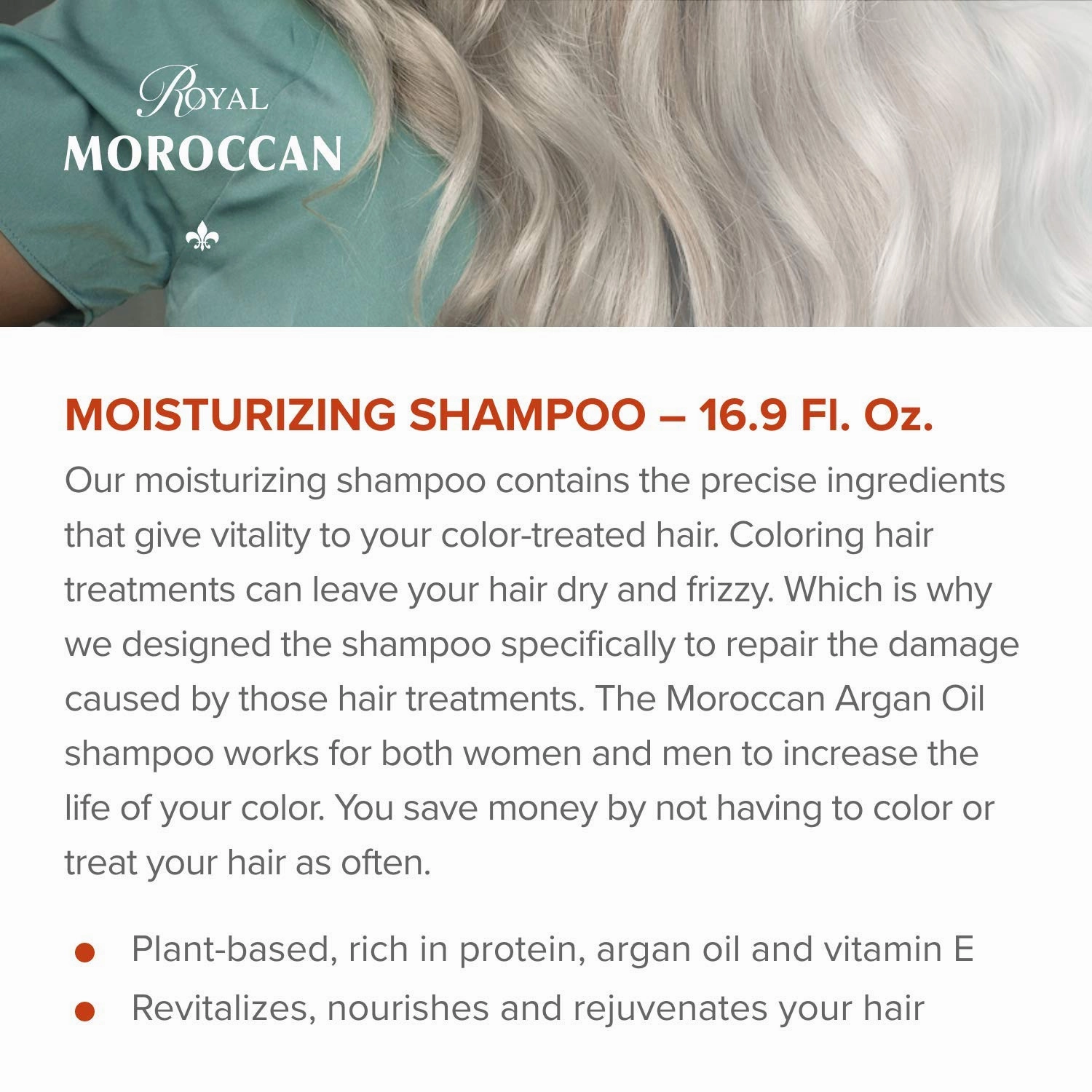Moisturizing Shampoo | Dry Hair Shampoo for Color Treated & Frizzy Hair Argan Oil Hair Products (500 ml 16.9 oz)