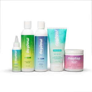 MopTop Curly Hair Care Kit - Detox Shampoo, Gentle Shampoo, Daily Conditioner, Moisturizing Curl Gel, Lightweight Hold Hair Care Products for Wash Day Routine