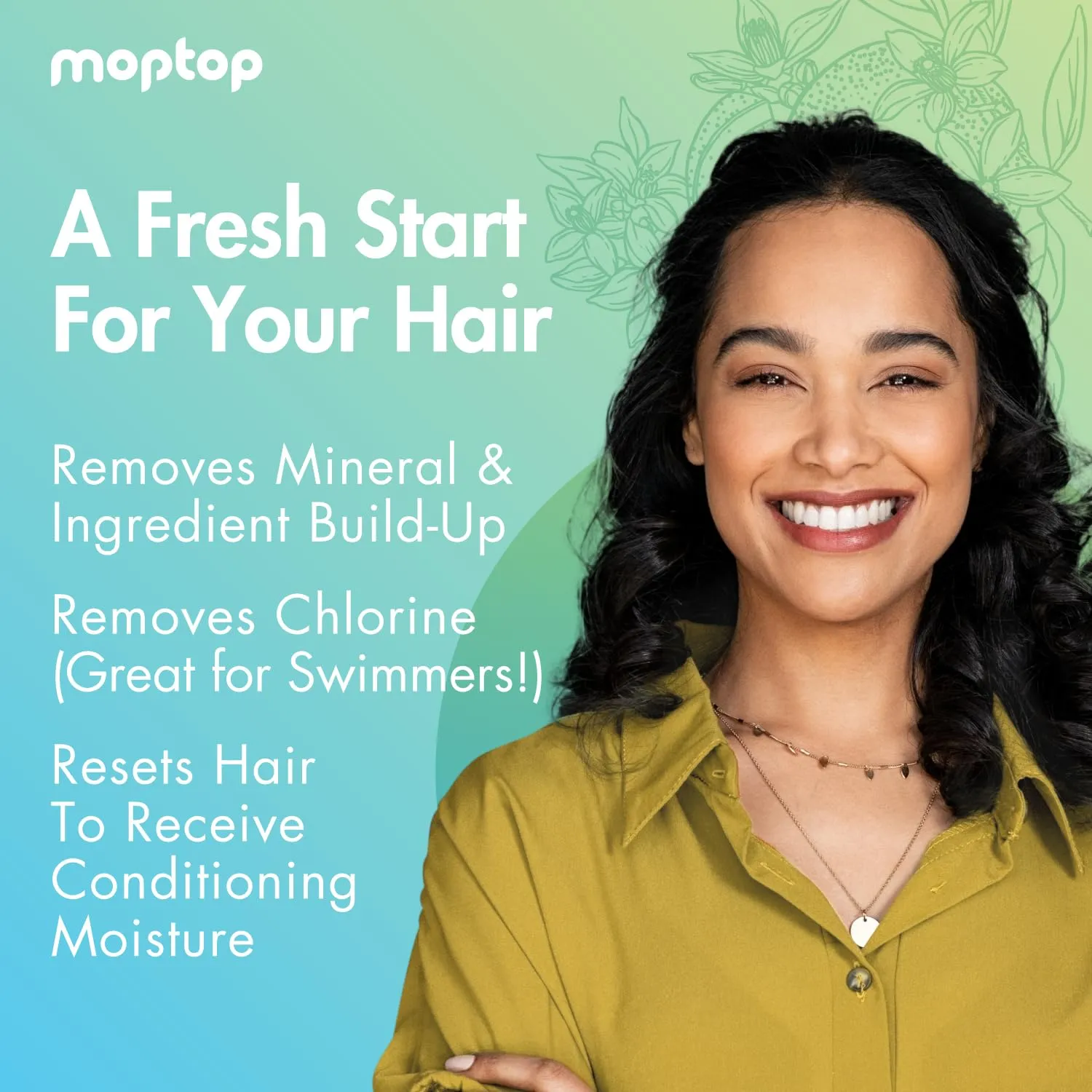 MopTop Detox Shampoo – Scalp Clarifying Shampoo for Build Up, Hard Water, Dirt & Oil, Sulfate & Paraben Free Hair Care for All Hair Types – Thin, Straight, Wavy, Curly & Coily (Citrus Medley, 8oz)