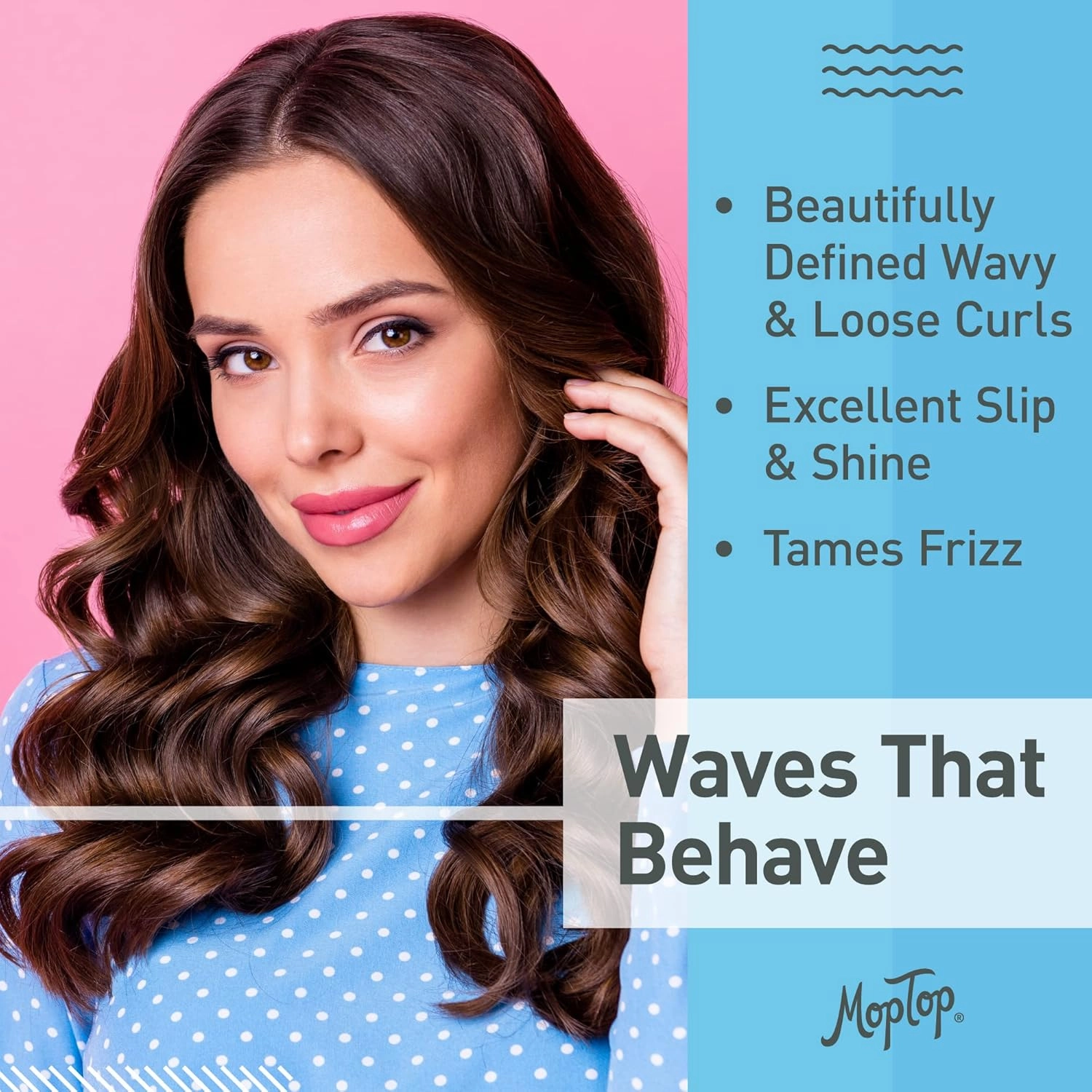 MopTop Wavy Hair Care Kit, Wash Day Routine, Detox Shampoo, Gentle Shampoo, Light Conditioner, Leave-in Conditioner & Curly Hair Cream, Moisturizing Lightweight Hold Wavy Hair Care Products