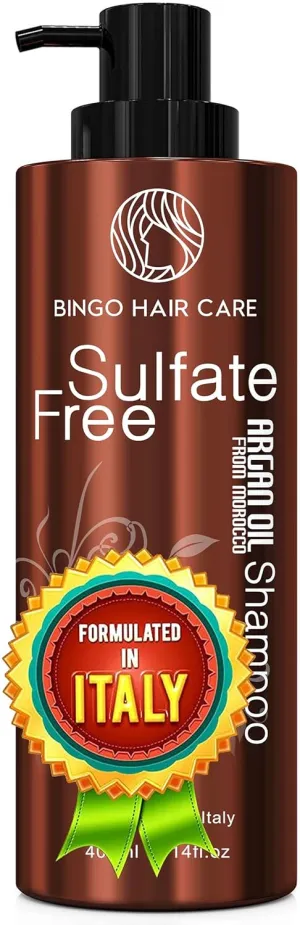 Moroccan Argan Oil Shampoo - Sulfate Free, Anti Frizz Hydrating Thickening Care for Women and Men - Deep Moisturizing Treatment for Color Treated, Curly, Frizzy, Damaged and Dry Hair