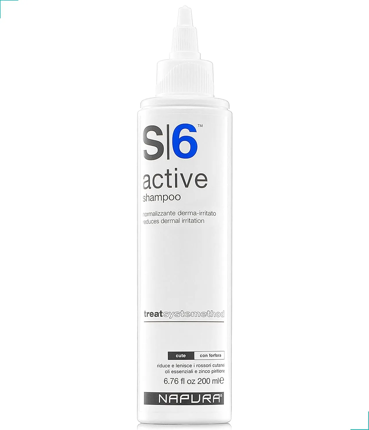 NAPURA S6 Anti Dandruff Shampoo with Tea Tree Oil, 1% Zinc and 1% Salicylic Acid - Natural Itchy Scalp Treatment (6.76 fl oz) for Men and Women