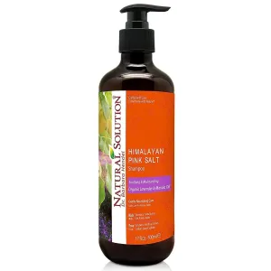 Natural Solution Shampoo with Organic Lavender & Marula Oil, Infused with Himalayan Pink Salt – Soothing, Moisturizing Daily Care for All Hair Types, 17 fl oz