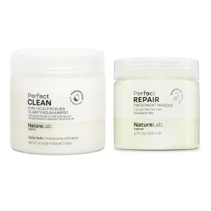 NATURELAB. TOKYO Perfect Clean & Repair Treatment Duo: Perfect Clean 2-in1 Clarifying Scalp Scrub and Shampoo 8.1 oz & Perfect Repair Treatment Masque 6.7 oz