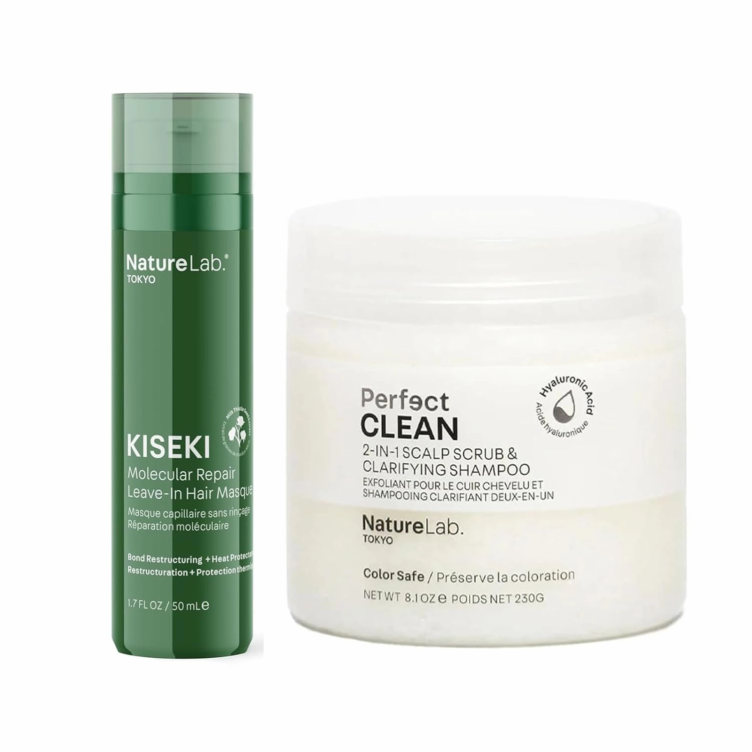 NATURELAB. TOKYO Kiseki Molecular Repair Leave-In Hair Masque & Perfect Clean Clarifying Scalp Scrub