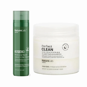 NATURELAB. TOKYO Kiseki Molecular Repair Leave-In Hair Masque & Perfect Clean Clarifying Scalp Scrub