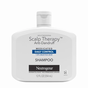 Neutrogena Scalp Therapy Anti-Dandruff Shampoo Daily Control, 1.8% salicylic acid, with fragrance of warm vanilla & toasted coconut notes, 12 fl oz
