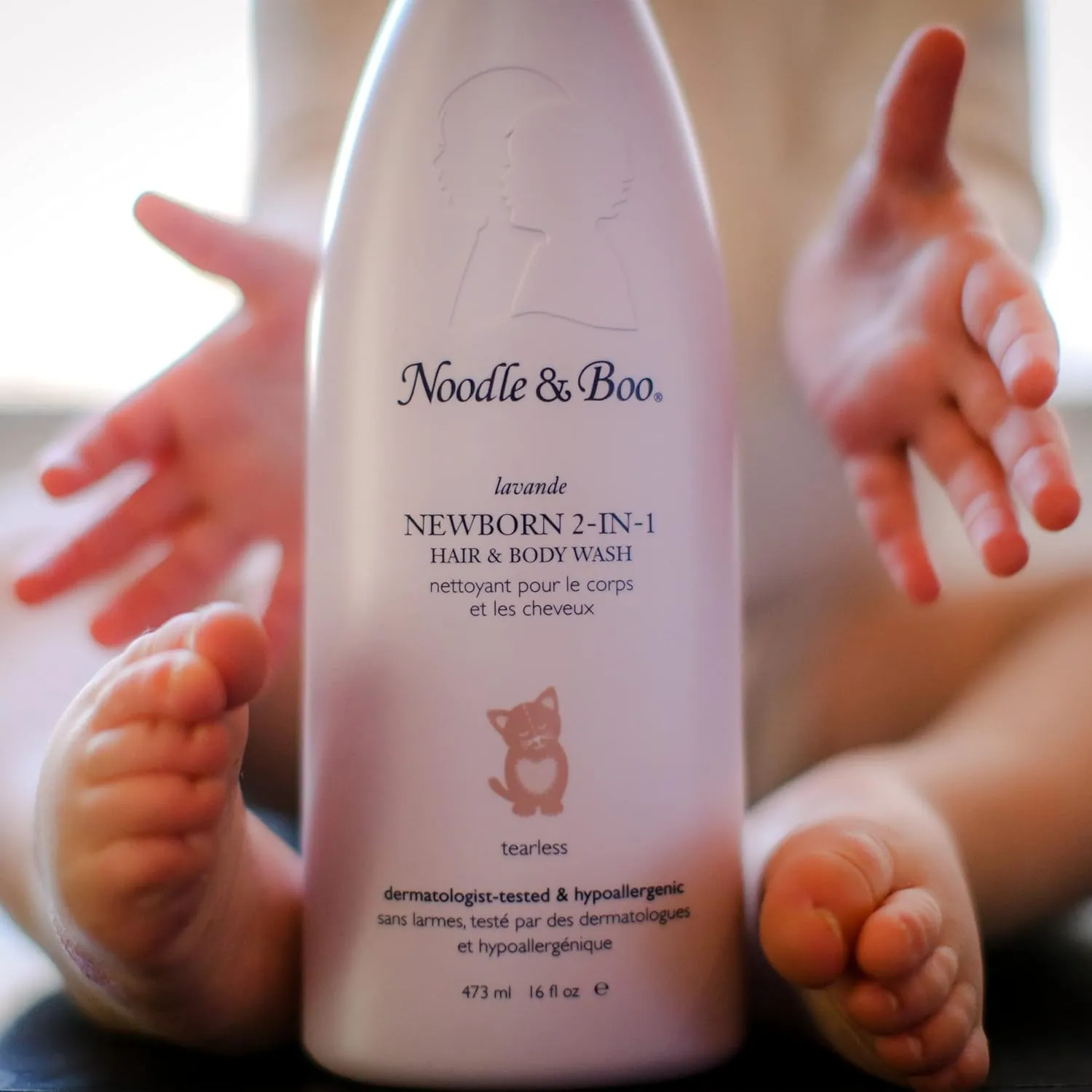 Noodle & Boo Newborn 2-in-1 Baby Shampoo and Body Wash, Tear-Free, Hypoallergenic, Plant-Based Baby Bath Essentials, Moisturizing, pH-Balanced, Vitamin-Enriched, Pediatrician-Tested