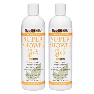 NutriBiotic – Fresh Fruit Super Shower Gel, 12 Oz Twin Pack | Whole Body Moisturizing Shampoo with GSE & Botanical Extracts | pH Balanced & Free of Gluten, Parabens, Sulfates, Dyes & Colorings