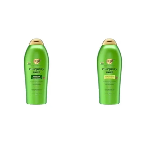 OGX Clarifying Strength   Rosemary Mint, Clarifying Shampoo & Conditioner Set Visibly Helps Remove Oil & Residue to Clear Away Buildup from Oily Hair, Sulfate-Free Surfactants, 2 X 25.4 fl. Oz