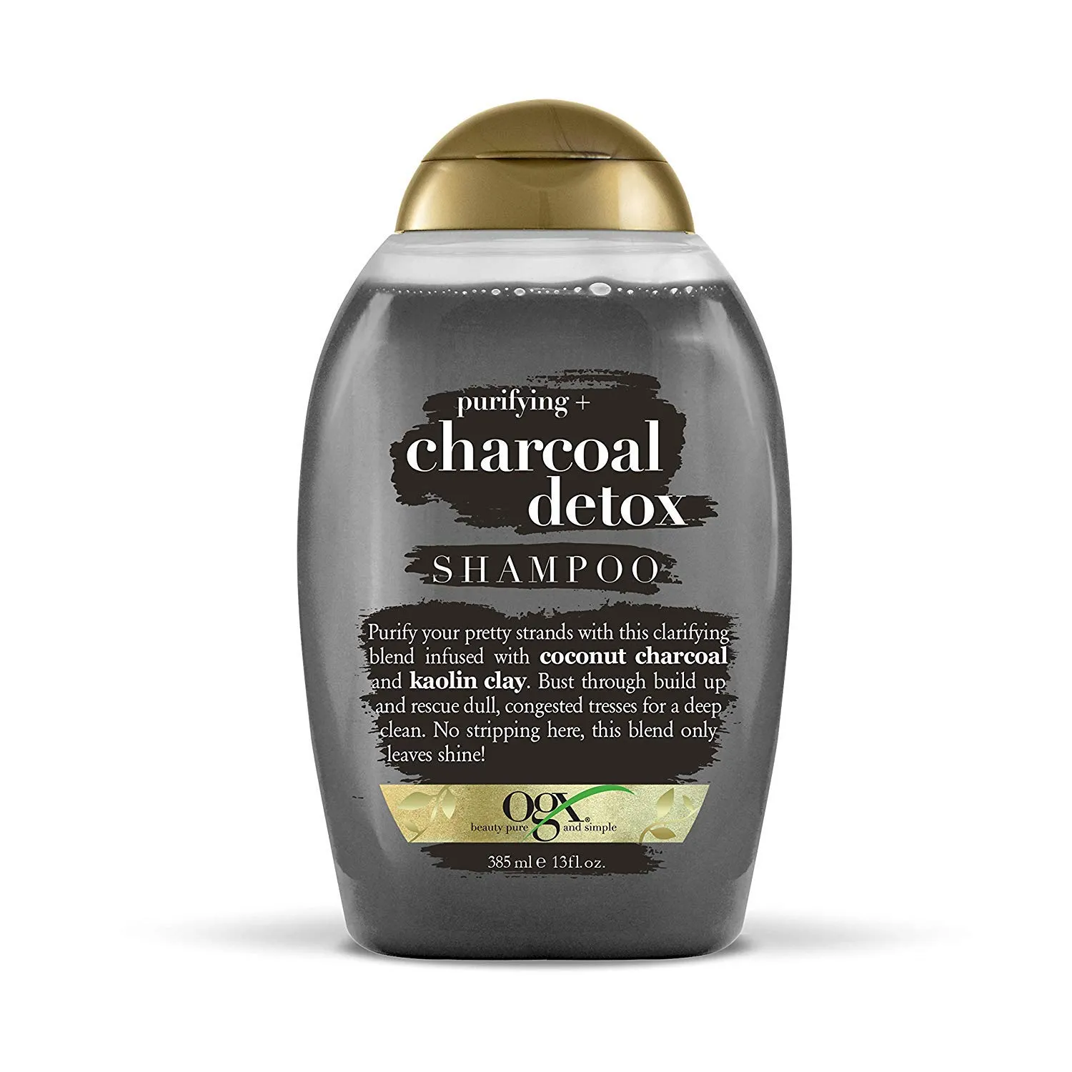 OGX Purifying   Charcoal Detox Shampoo for Buildup Removal and Light Nourishment, No Sulfates, 13 fl oz