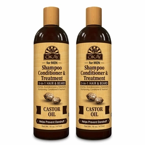 Okay Pure Naturals Extra Dark 100% Pure Black Jamaican Castor Oil - Castor Oil for Hair Growth for Men & Women, Moisture for Skin, Face, Scalp, Eyelashes, Eyebrows - 4 oz Glass Bottle (Pack of 2)