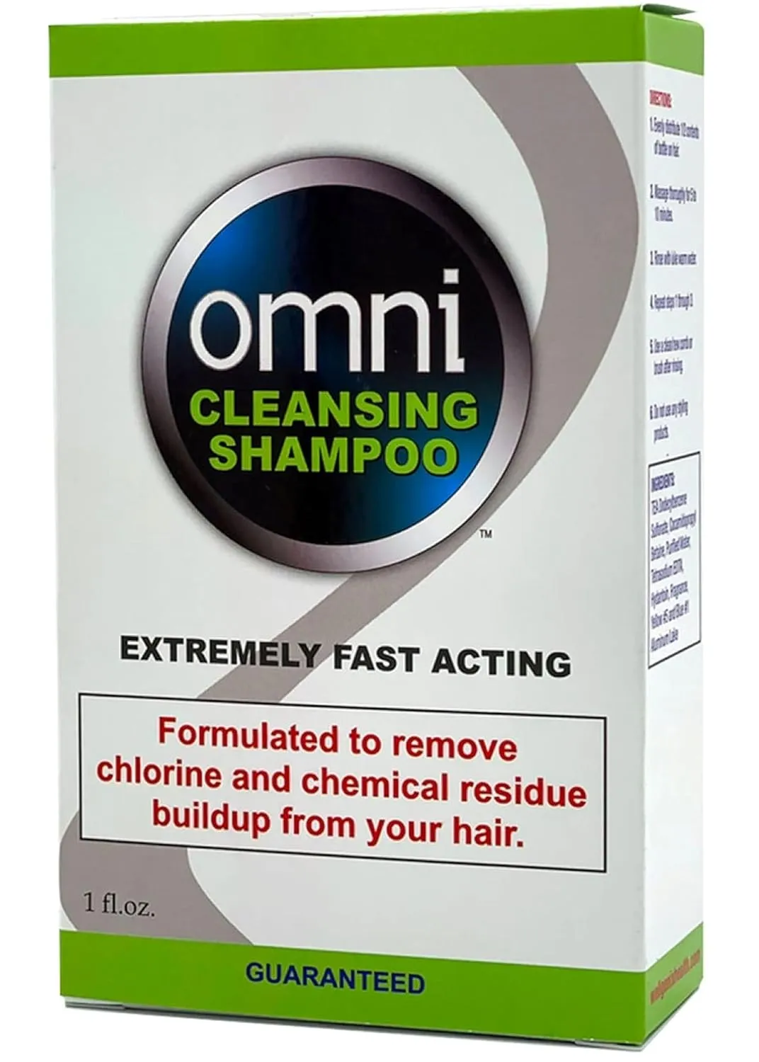 Omni Detoxifying Hair Cleansing Shampoo- Fast Acting Anti Residue Shampoo - Scalp Clarifying Formula for Dry Hair - Anti Chlorine Post Swim Shampoo, 1 Oz