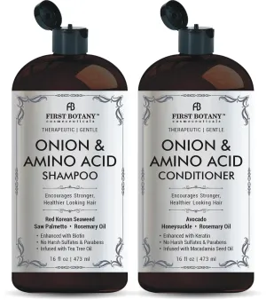 Onion & Amino Acid Shampoo and Conditioner Set – Hair Growth & Strengthening Formula with Biotin, Keratin & Argan Oil – Sulfate-Free, Made in USA - 16 fl oz x 2