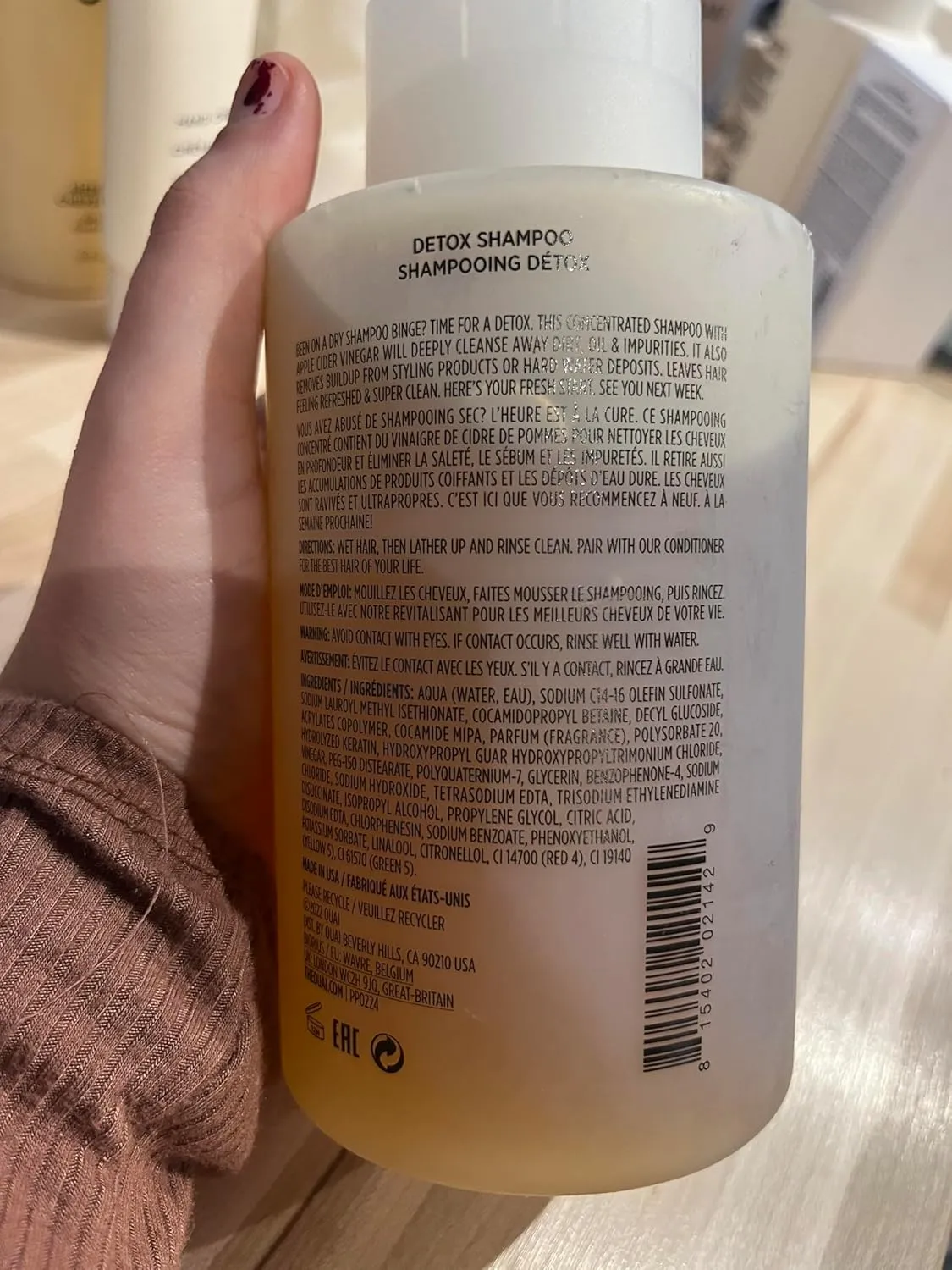 OUAI Detox Shampoo Refill - Clarifying Shampoo for Build Up, Dirt, Oil, Product and Hard Water - Apple Cider Vinegar & Keratin for Clean, Refreshed Hair - Sulfate-Free Hair Care (32 oz)
