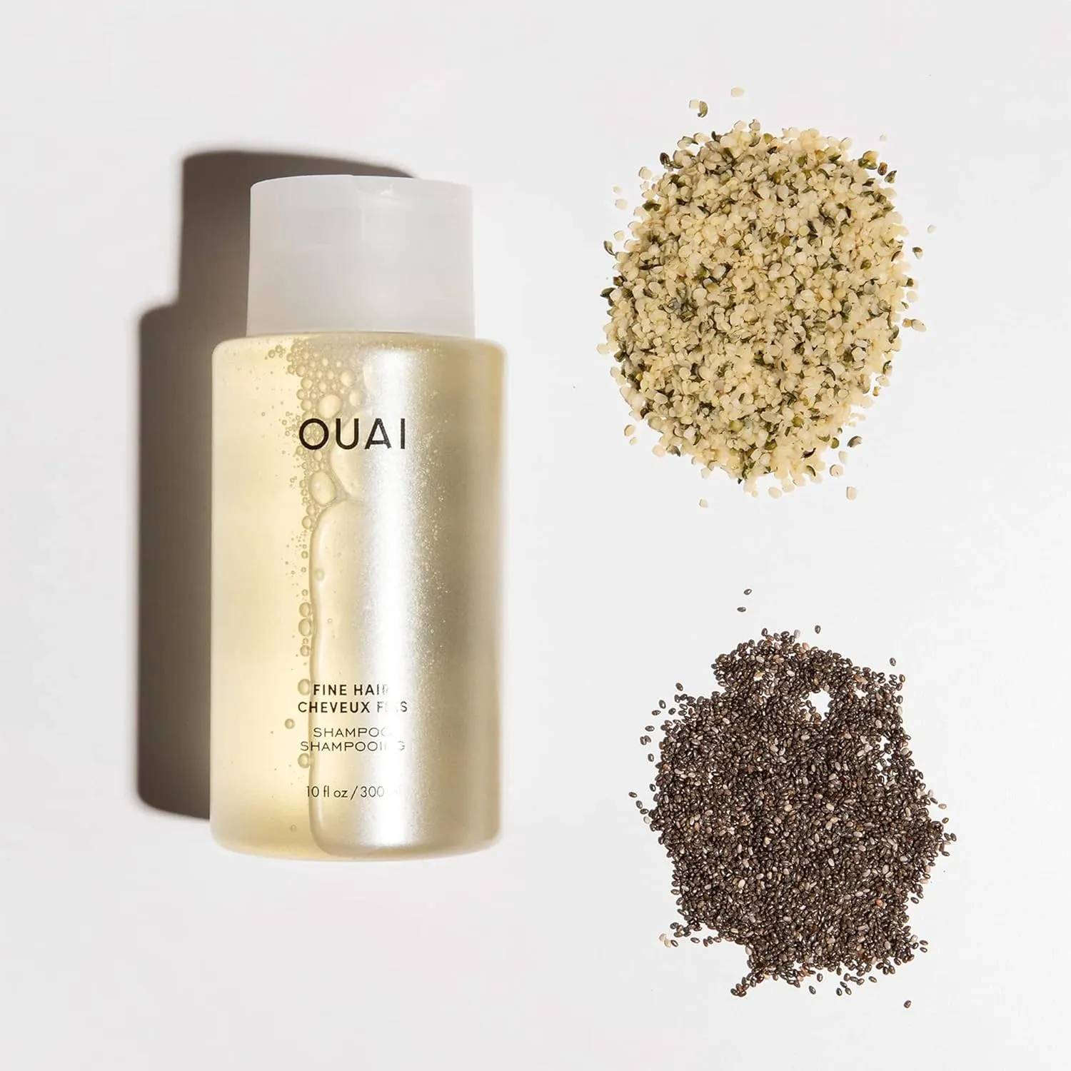 OUAI Fine Shampoo - Volumizing Shampoo with Strengthening Keratin, Biotin & Chia Seed Oil for Fine Hair - Delivers Clean, Weightless Body - Paraben, Phthalate & Sulfate Free Hair Care (10 Fl Oz)
