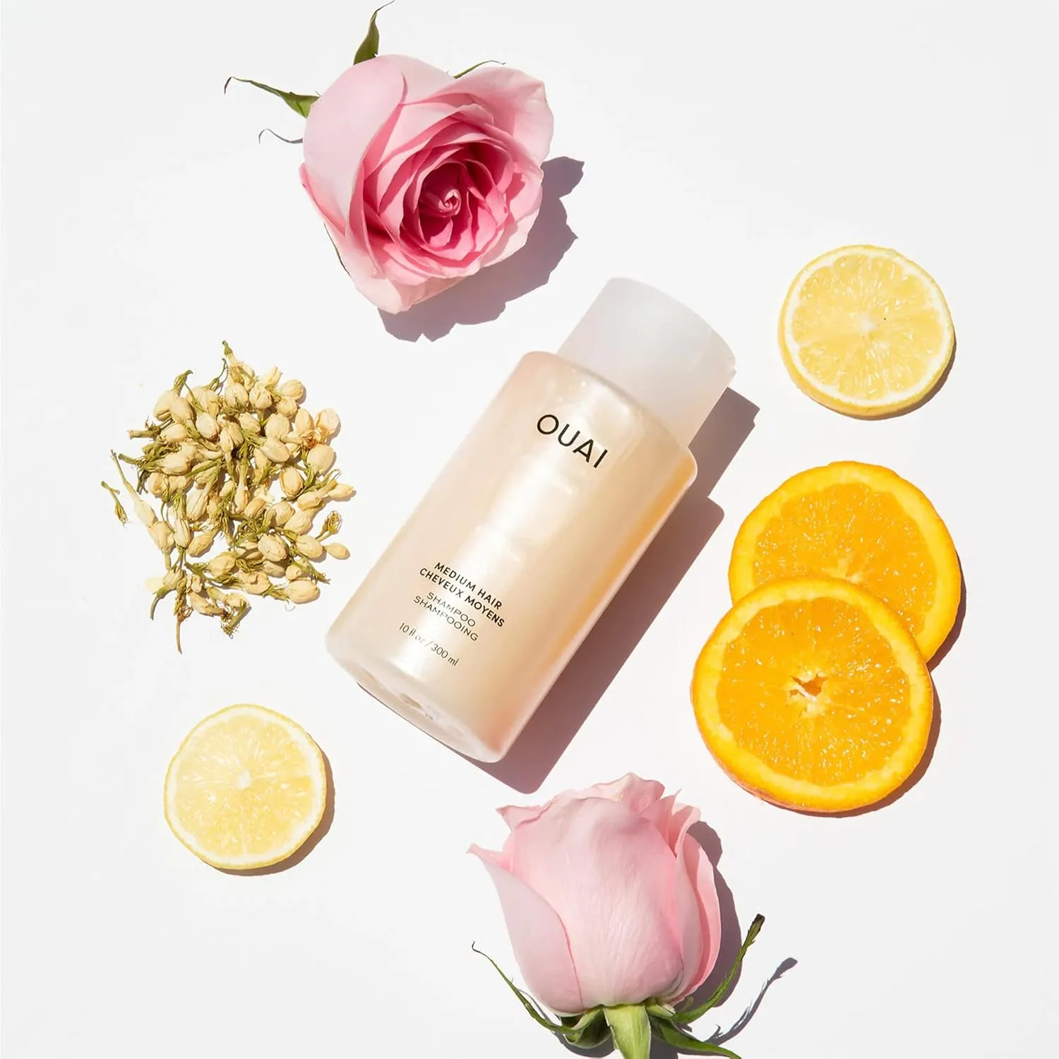 OUAI Medium Shampoo - Hydrating Shampoo with Coconut Oil, Babassu, Kumquat Extract and Keratin - Strengthens, Nourishes and Adds Shine - Paraben, Phthalate and Sulfate Free Hair Care Products (10 Oz)
