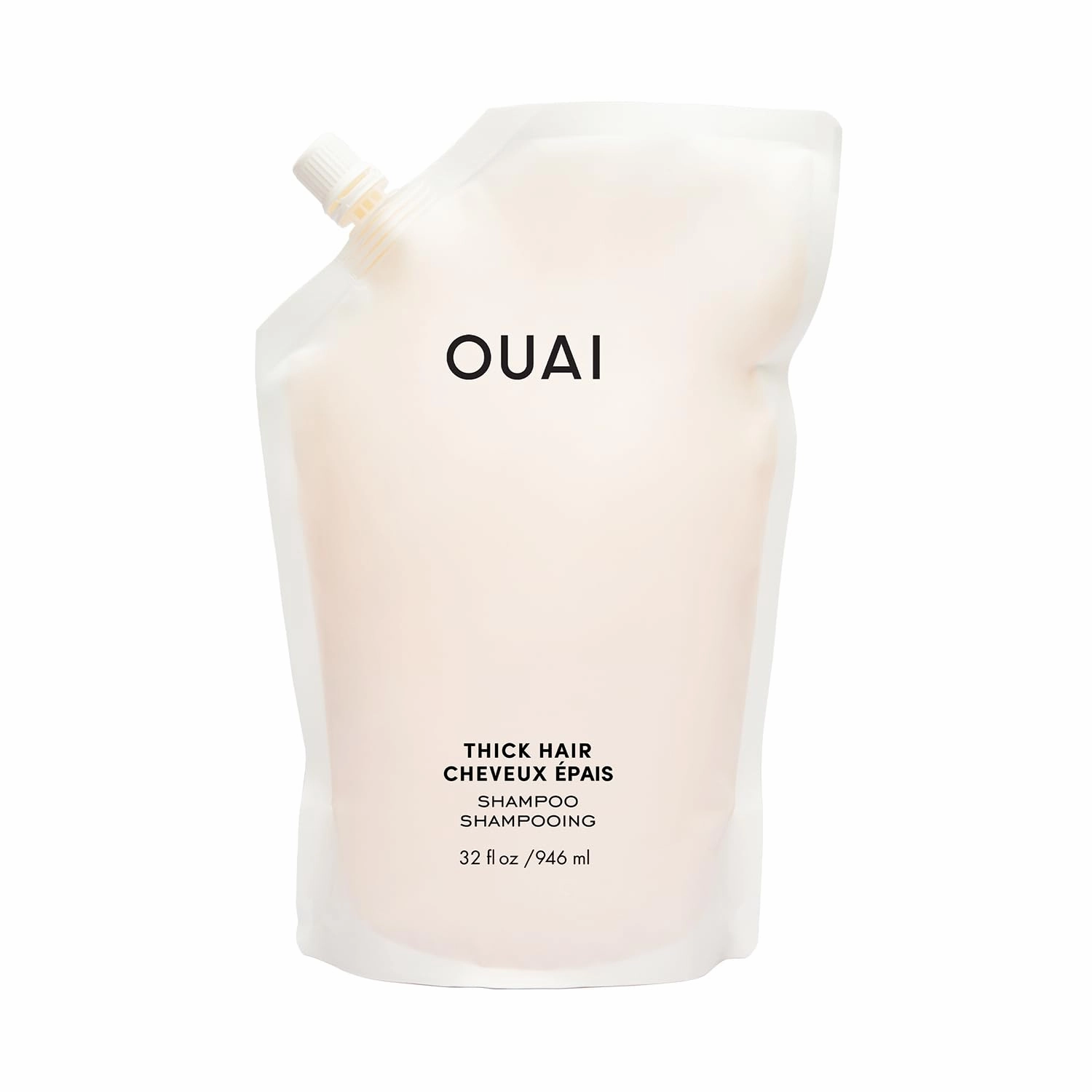 OUAI Thick Shampoo Refill - Moisturizing Shampoo with Keratin, Marshmallow Root, Shea Butter & Avocado Oil for Thick Hair - Strengthens & Hydrates - Paraben, Phthalate & Sulfate Free (32 Fl Oz)