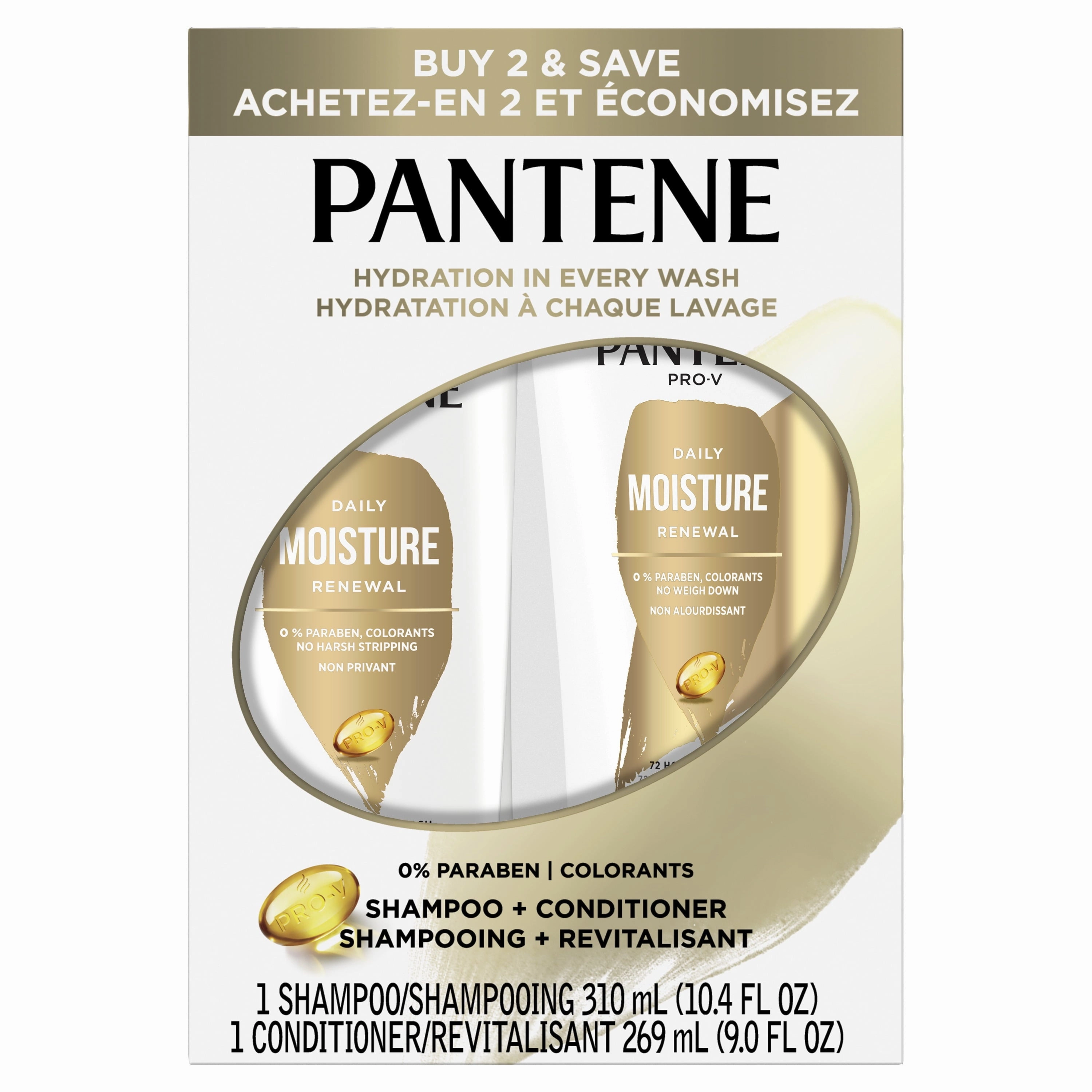 Pantene Pro-V Daily Moisture Renewal Dual Pack Shampoo (10.4oz) Conditioner 9oz