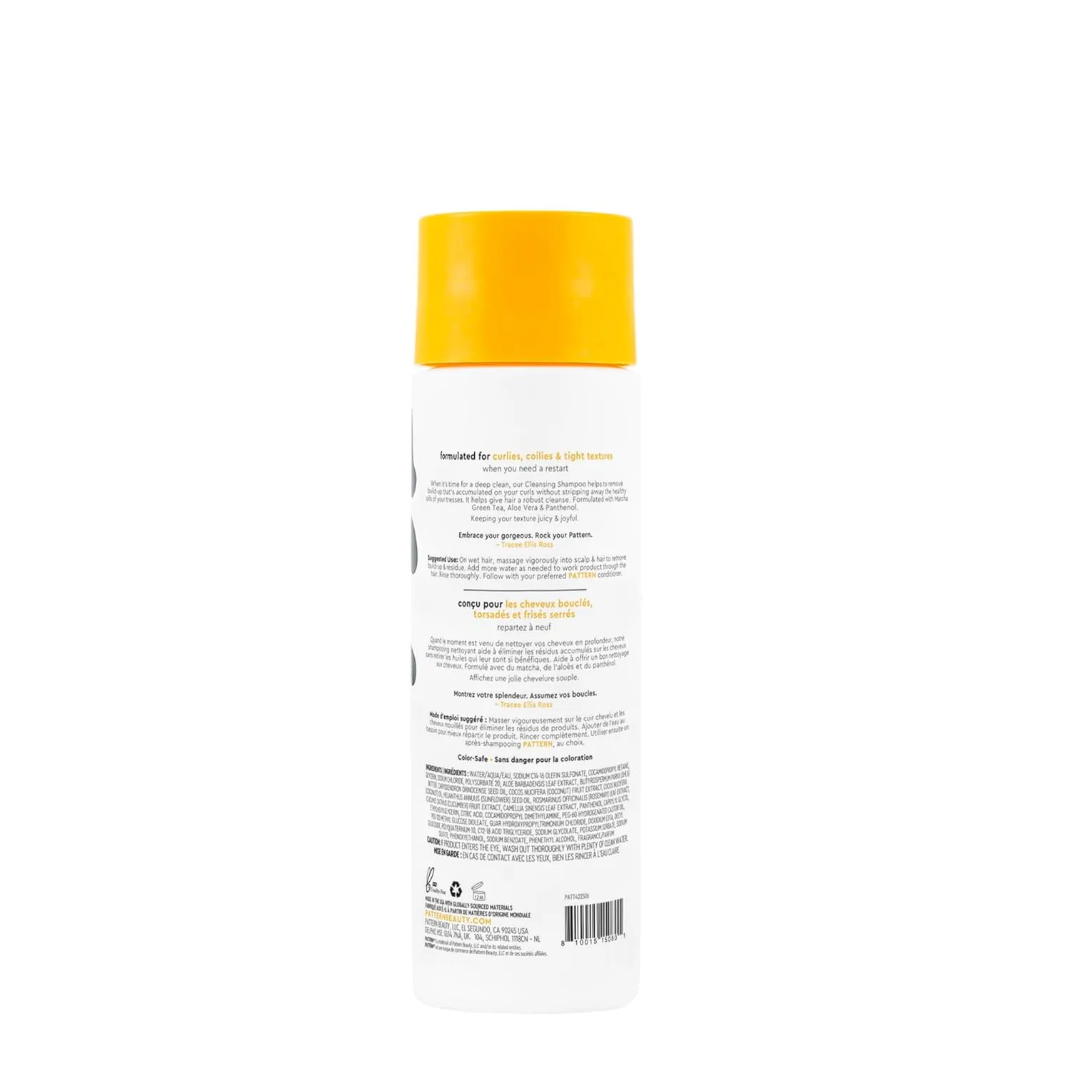 PATTERN Beauty by Tracee Ellis Ross Cleansing Shampoo w Matcha Green Tea, Aloe and Green Tea for Curls & Coils 7.8 fl oz
