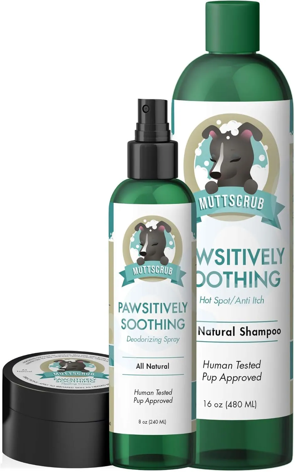 Pawsitively Soothing Bundle: (1) Dog Anti Itch Shampoo, (1) Natural Deodorant Spray, and (1) Healing Antibacterial Lotion for Dry Itchy Skin, Paws, Hot Spots, Dermatitis