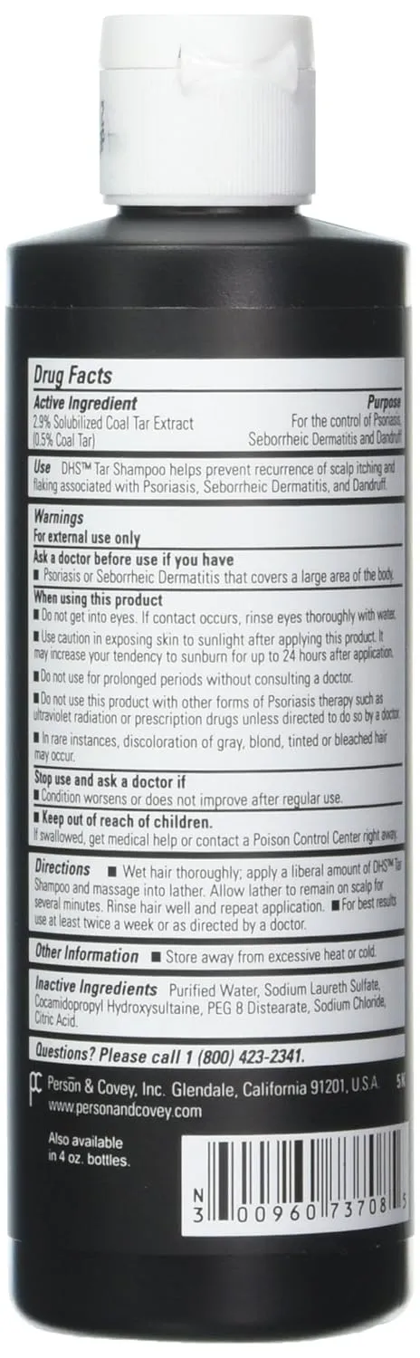 Person and Covey DHS Tar Shampoo - 8 Oz, Pack of 2
