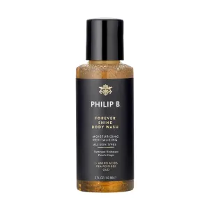 PHILIP B Forever Shine Body Wash, 2 fl. oz. (60ml) - Moisturizing & Revitalizing with Amino Acids and Pea Peptides