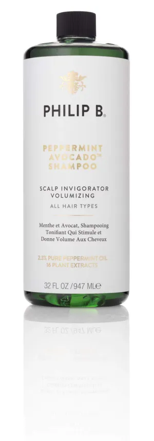PHILIP B Volumizing and Clarifying Shampoo, Peppermint/Avocado, 32 Fl Oz
