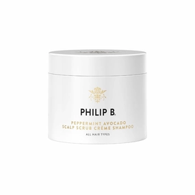 PHILIP B. Peppermint Avocado Scalp Scrub, 8 Fl Oz - Crème Shampoo   Sea Salt Scalp Scrub with Witch Hazel and Aloe, For All Hair Types