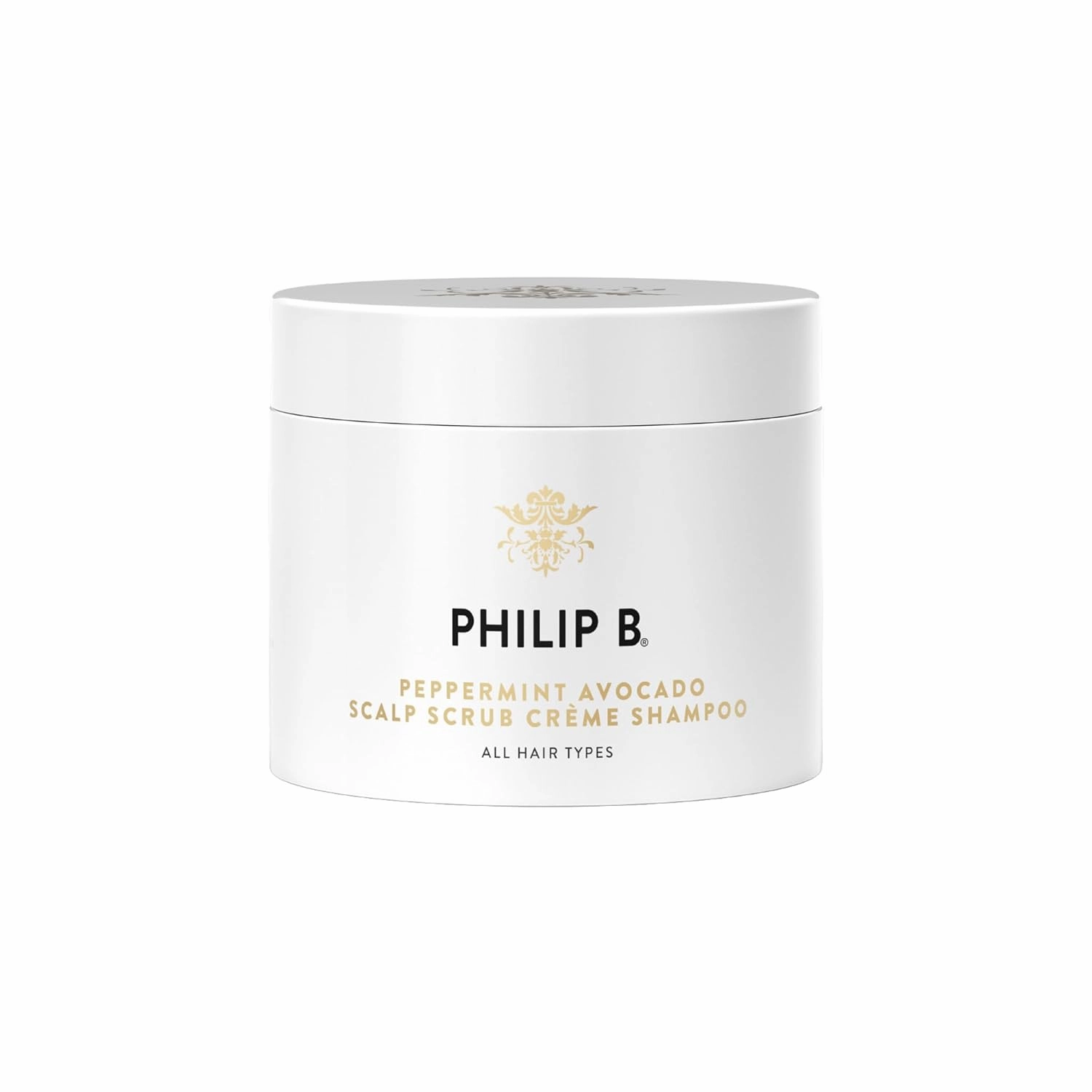 PHILIP B. Peppermint Avocado Scalp Scrub, 8 Fl Oz - Crème Shampoo   Sea Salt Scalp Scrub with Witch Hazel and Aloe, For All Hair Types