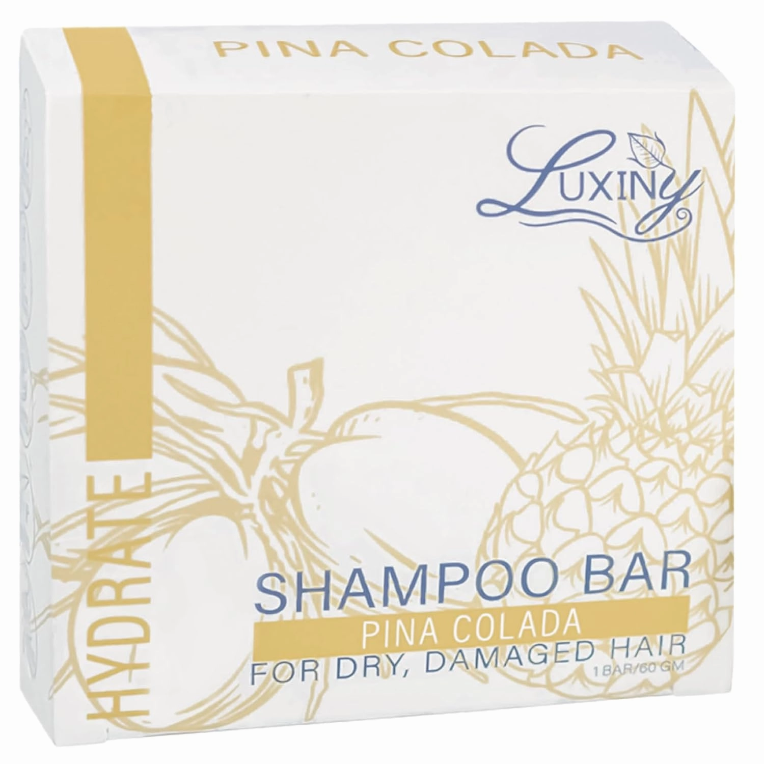 Pina Colada Shampoo Bar for Dry & Damaged Hair – Vegan, Sulfate-Free, Moisturizing & Nourishing – Best for Curly & Frizzy Hair – Made in the USA, Up to 60 Washes, Ideal Travel Shampoo