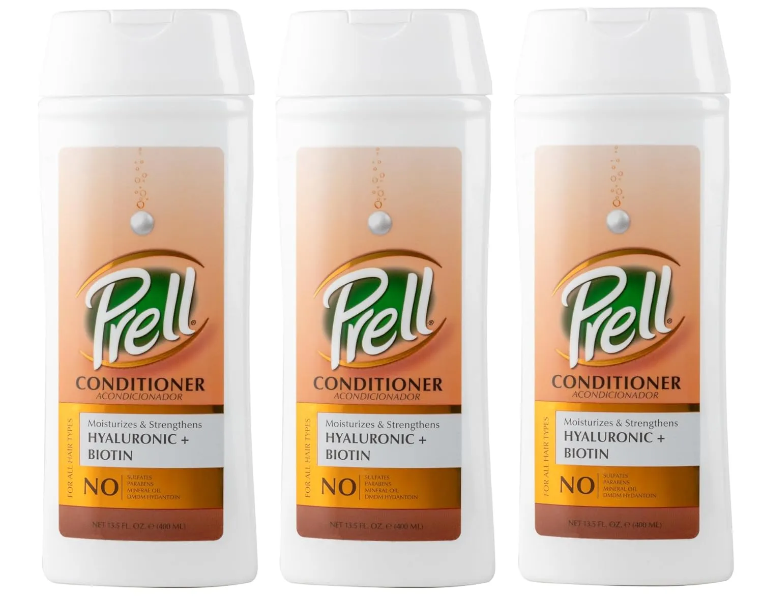 Prell Hyaluronic   Biotin Moisturizes & Strengthens Conditioner for All Hair Types 13.5 fl.oz (Pack of 3)
