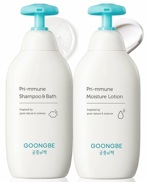 Pri-mmune Shampoo Bath & Moisture Lotion - Korean Baby Cleanser and Body Lotion - Hypoallergenic Moisturizing & Calming Daily Skincare - Gentle Cleanse, Naturally Derived, 11.8 oz.