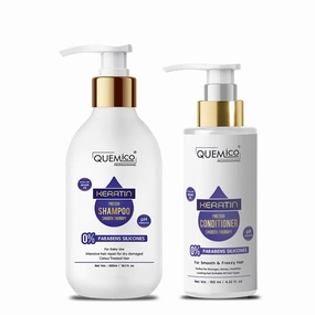 Pro Keratin Shampoo and Conditioner Set | Keratin Shampoo (300ml), Conditioner (150ml) | For Dry and Frizzy Hair | Parabens & Silicones Free