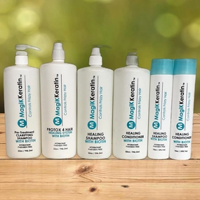 Professional Hair Care System, PROTOX (Botox) Treatment, Healing Shampoo and Conditioner with Biotin, Frizz Control, Paraben Free, 32oz and 10 oz Sizes. Beauty Salon. Hair Salon