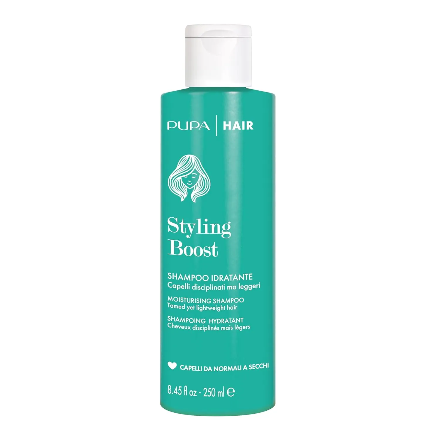 Pupa Milano Styling Boost Moisturizing Clarifying Shampoo - Gently Cleanses, Tames Hair, and Reduces Frizz - Rich in Minerals and Vitamins - 8.45 oz