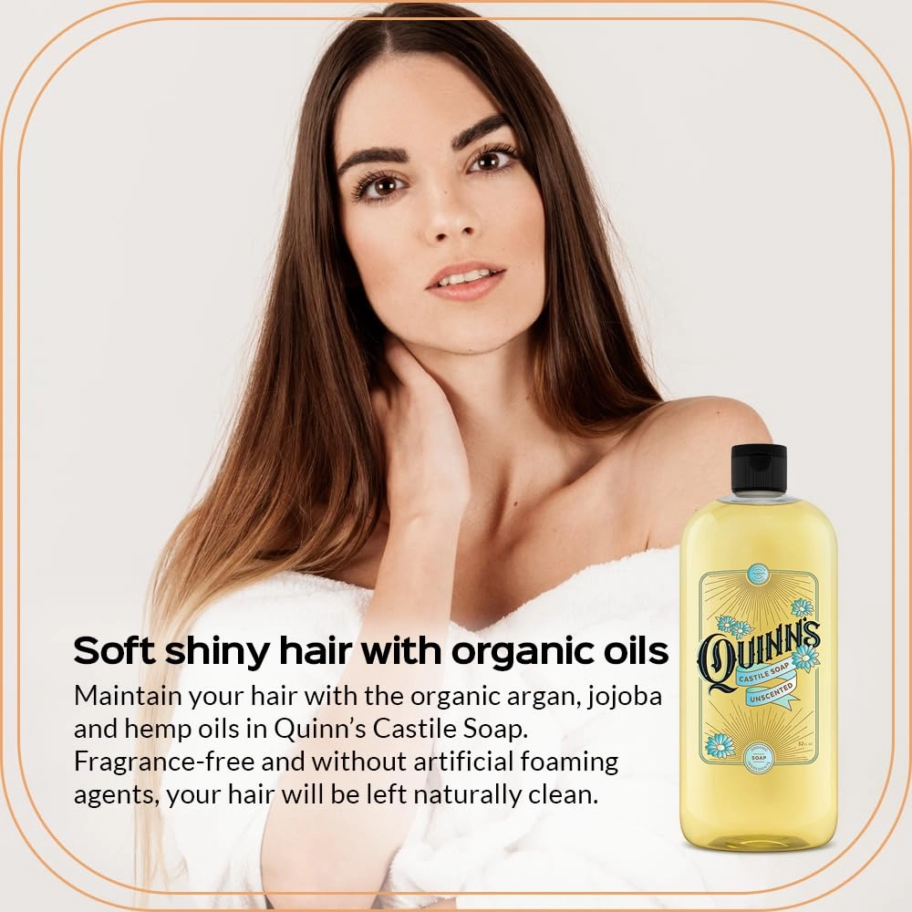 Quinn's Pure Castile Organic Liquid Soap, 32 ounce (Unscented)