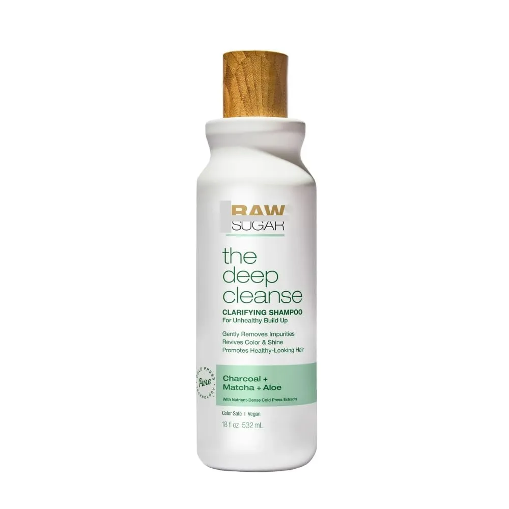 RAW-Sugar The Deep Cleanse Clarifying Shampoo, Charcoal   Matcha   Aloe, 18 fl oz (pack of 1)