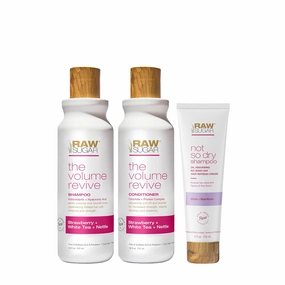 Raw Sugar Volume Revive Shampoo and Conditioner Set (18 Fl. Oz)   Not So Dry Shampoo, Formulated without Sulfates   Parabens, Cruelty Free & Vegan - 18 Fl. Oz.