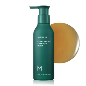 Rebalancing Shampoo Moist 11.8oz [For Dry Scalp] | Soft & Moisturizing Cleansing Shampoo | Strengthen and Protect Weakened Hair Roots | Korean Salon Brand