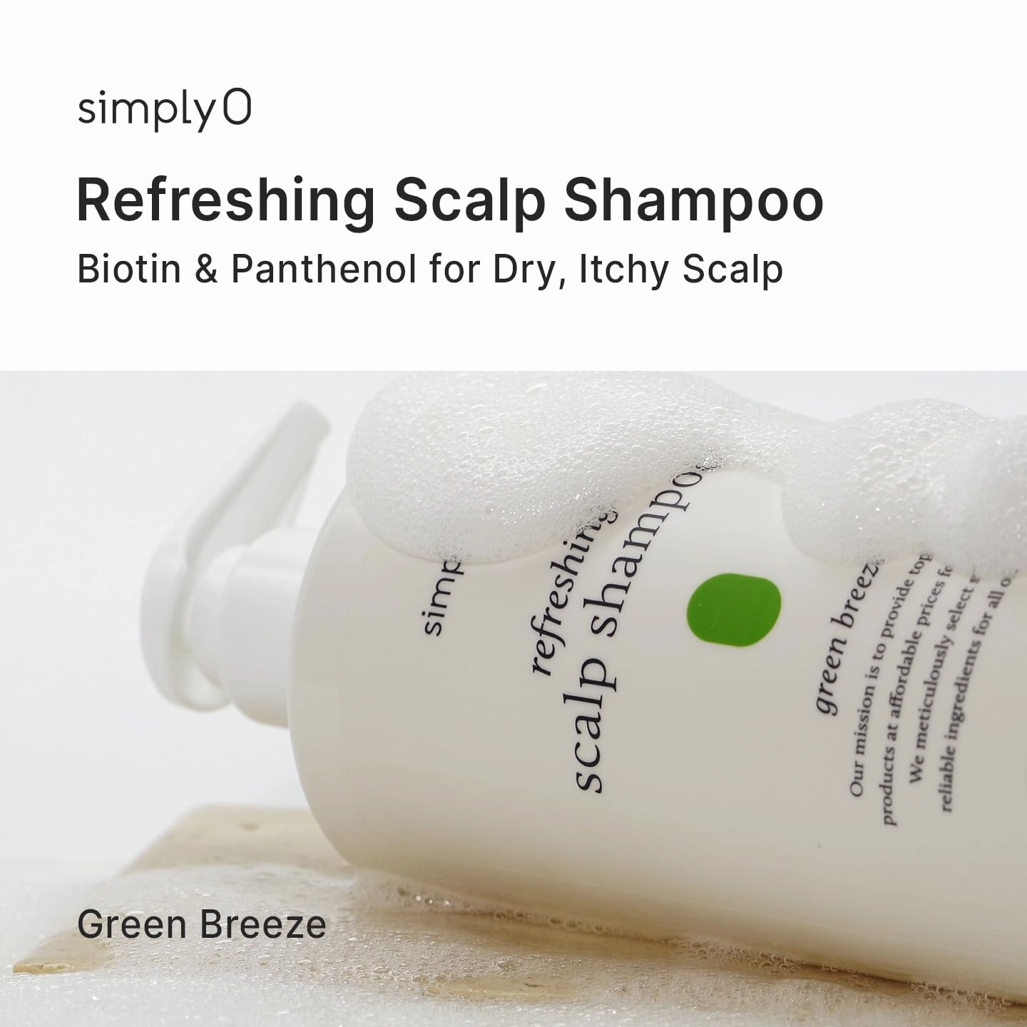 Refreshing Scalp Shampoo | Biotin & Panthenol I Dry, Itchy Scalp | Paraben-Free, Sulfate-Free I Green Breeze I 16.9 fl. oz