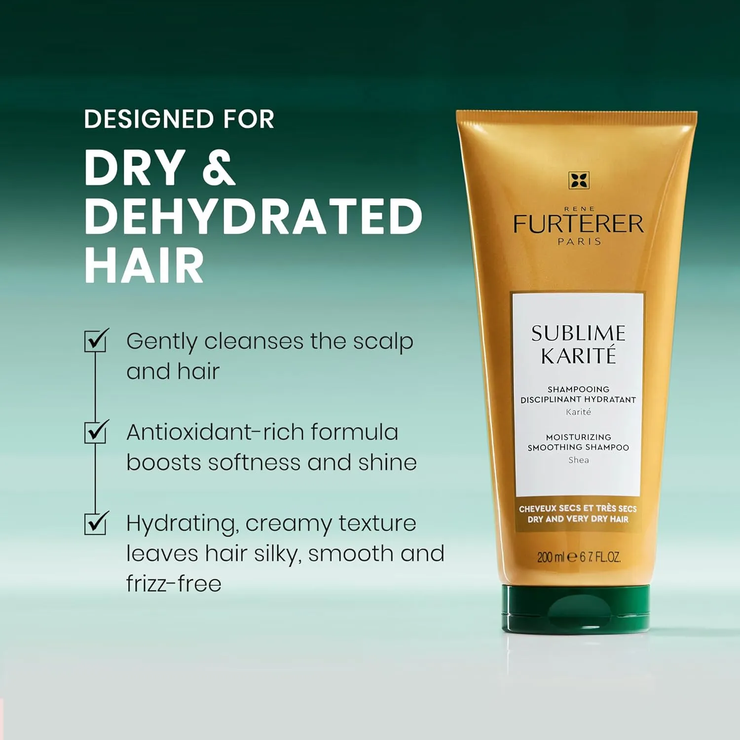 Rene Furterer Sublime Karité Moisturizing Smoothing Shampoo - Shea butter, Ylang-Ylang Essential Oil & Ceramides
