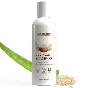 Rice Water Shampoo, 6.76 Fl Oz, Strengthening Formula with Aloe Vera, Sulfate Free, All Hair Types