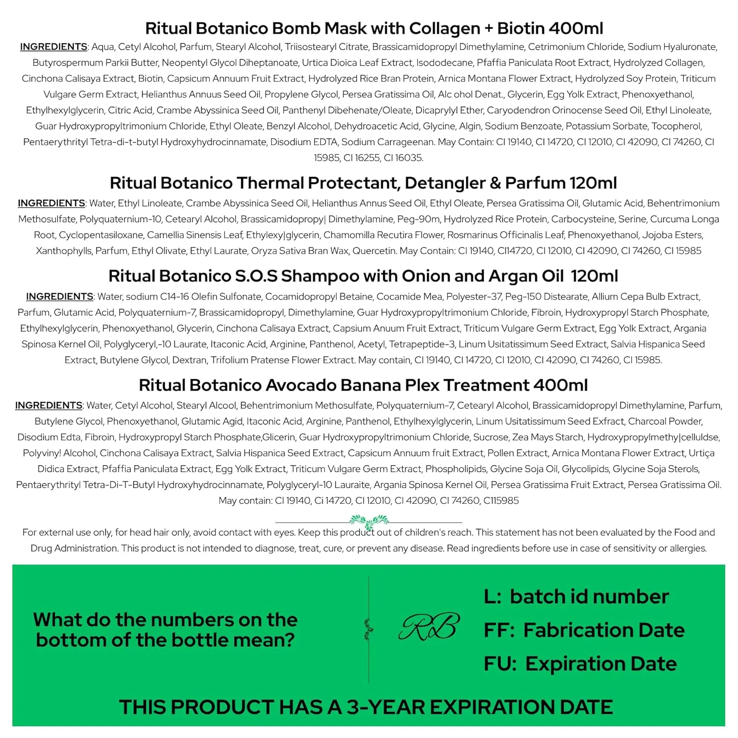 Ritual Botánico Keratina Orgánica | Treatment to Straighten, Repair and Relax Hair | All Natural, Organic & Vegan Ingredients | Product of Colombia | 4 Piece Kit