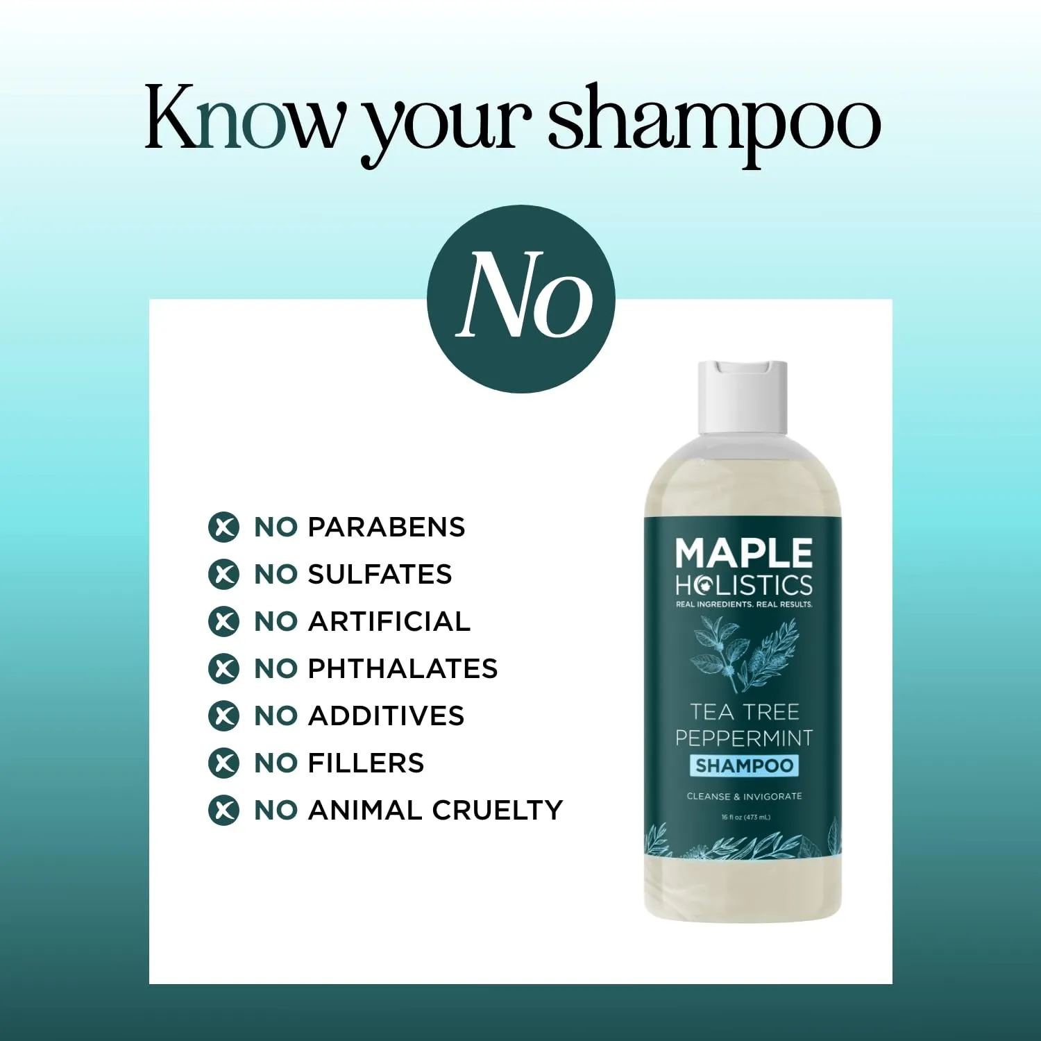 Rosemary Tea Tree Mint Shampoo - Clarifying Shampoo for Build Up and Flakes with Peppermint Oil and Tea Tree Essential Oil for Dry Scalp Treatment - Deep Cleansing Peppermint Tea Tree (16oz)